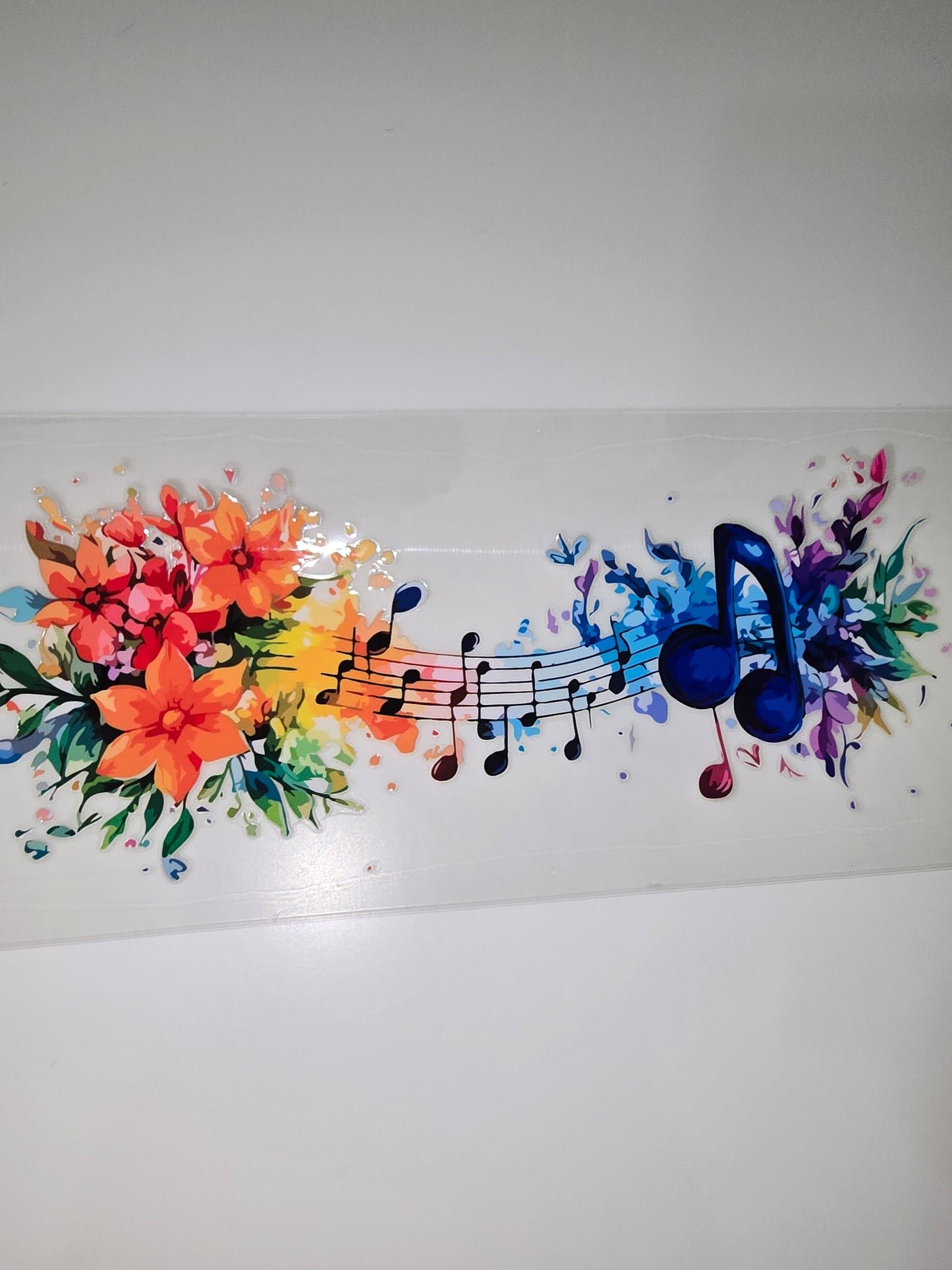 Music notes and flowers