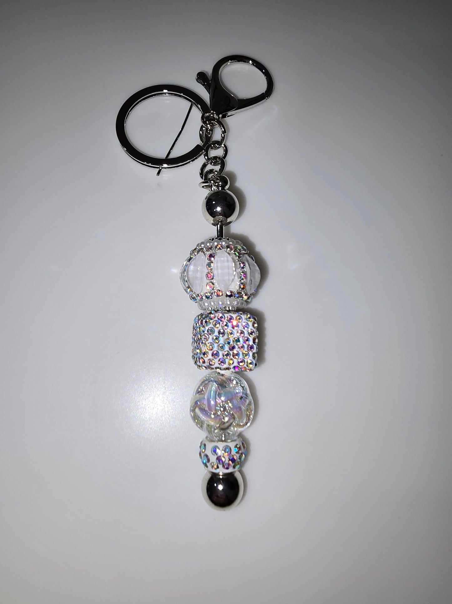 White Crystal Keychain
