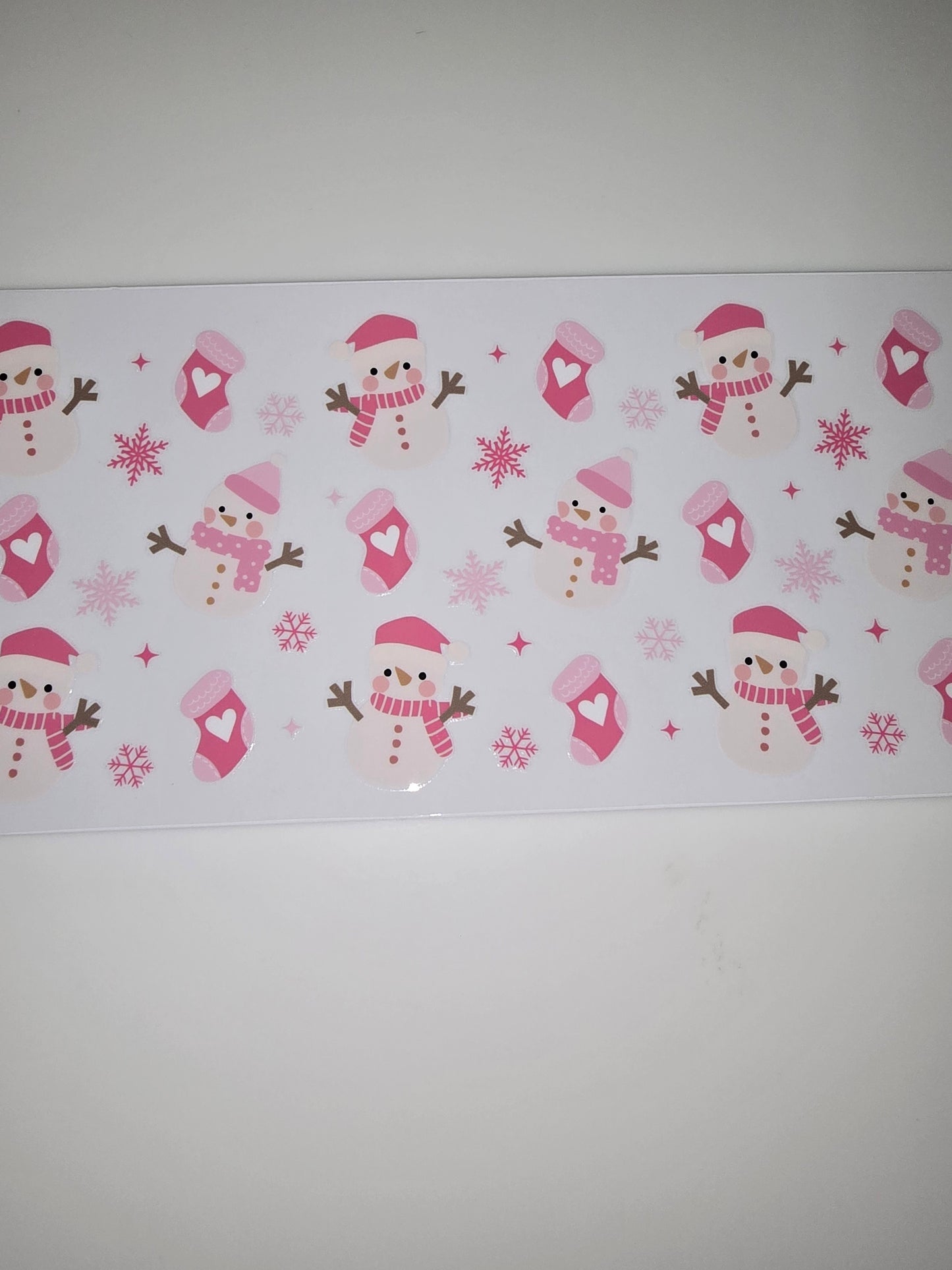 Pink snowmen and stockings