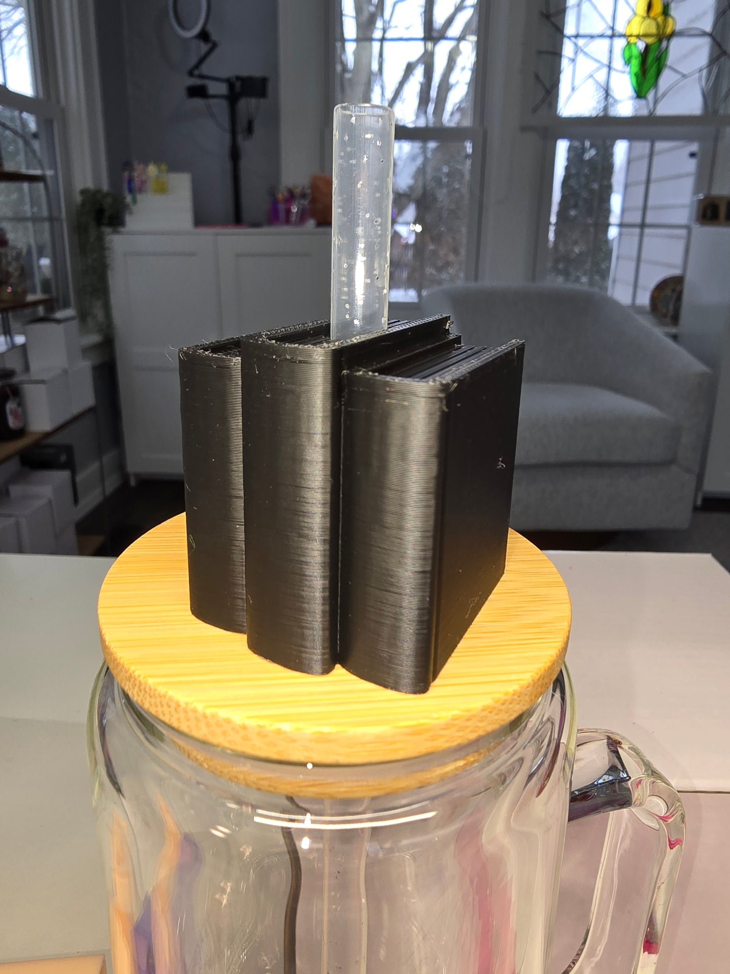 Black Book Stack Straw Topper