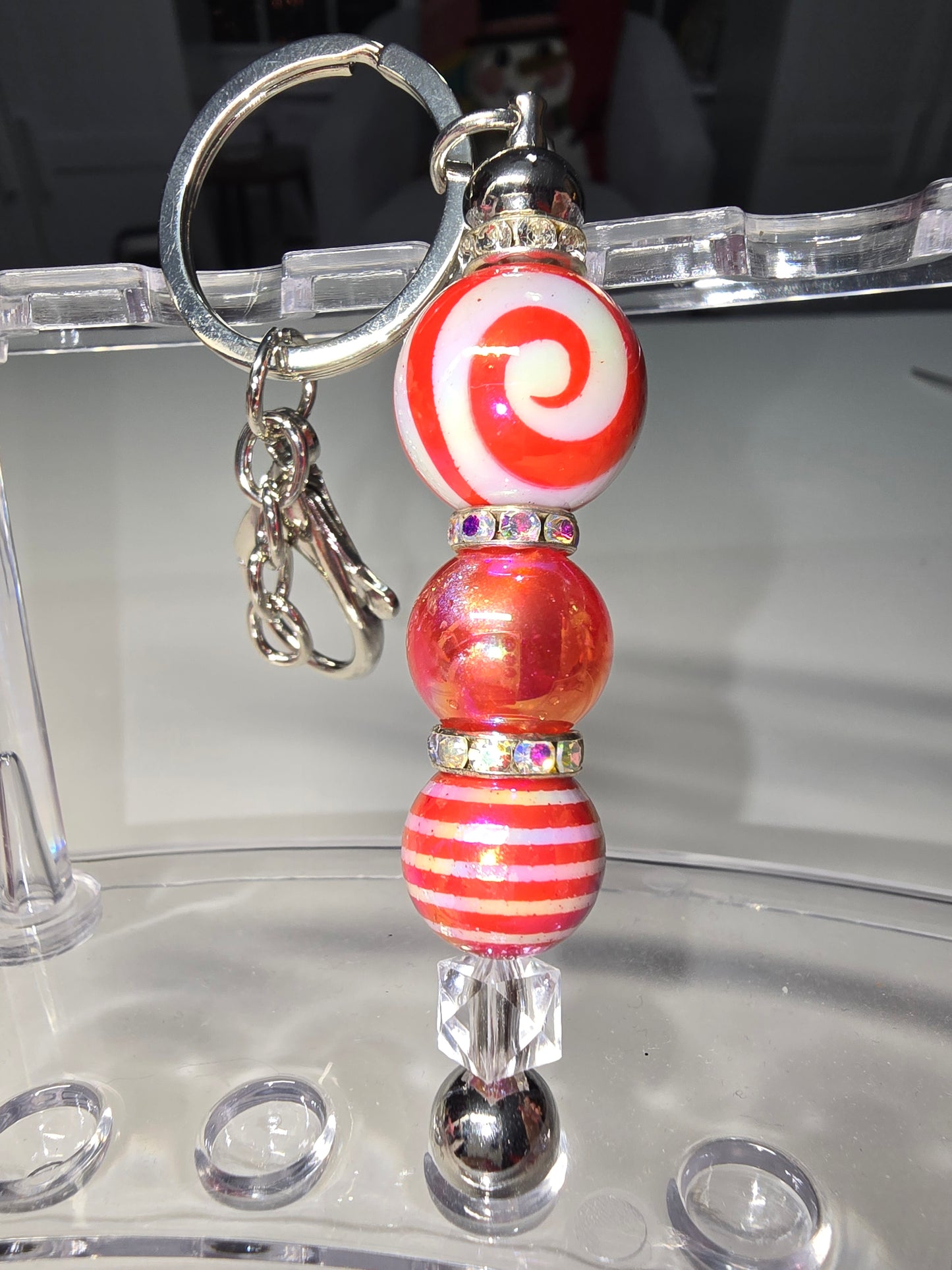 Red Swirly Keychain