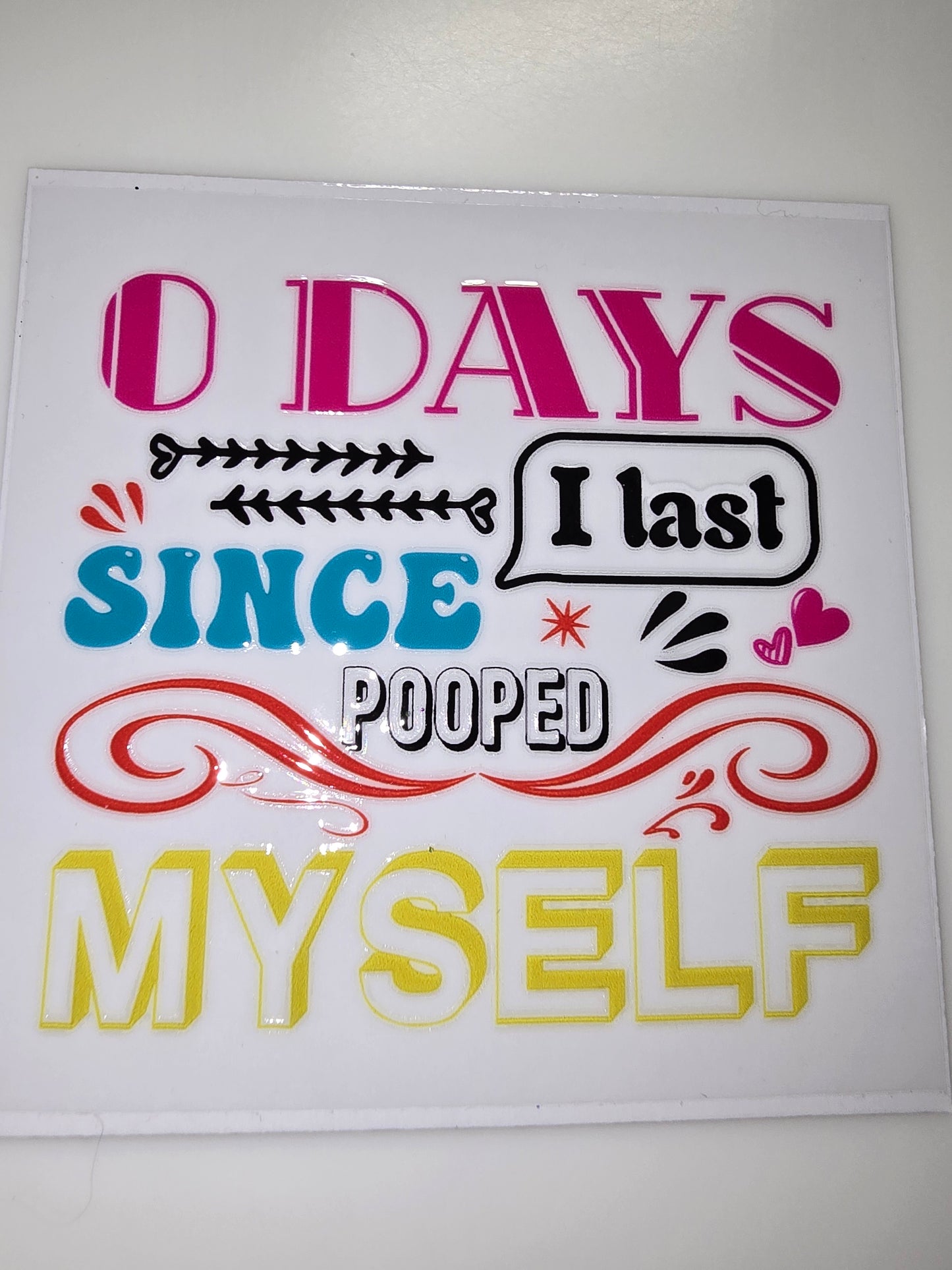 0 days since I last pooped myself