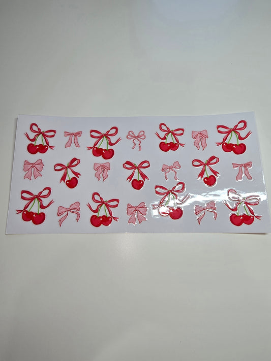 Pink Bows and Red Cherries