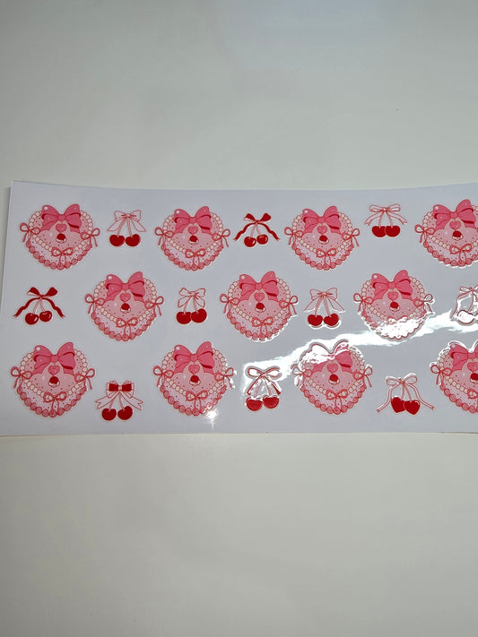 Heart, Bows, Cherries