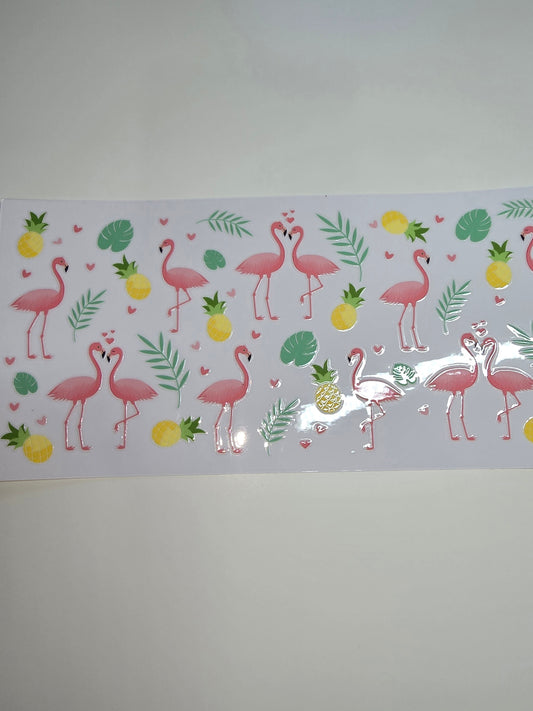 Pink Flamingo Hearts & Pineapples