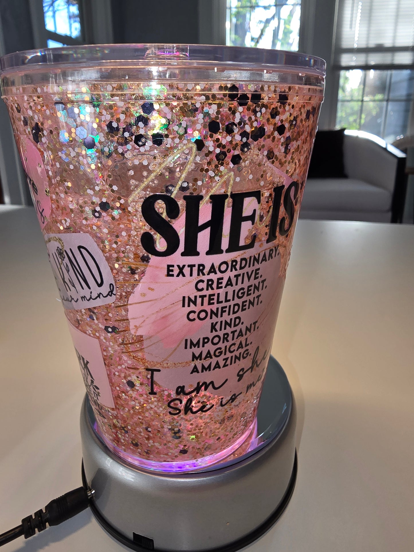12 oz Acrylic Tumbler.  "She is..."