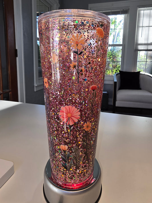 24oz Wildflower Acrylic Tumbler w/lid and straw