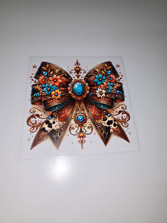 Turquoise & Orange Bow