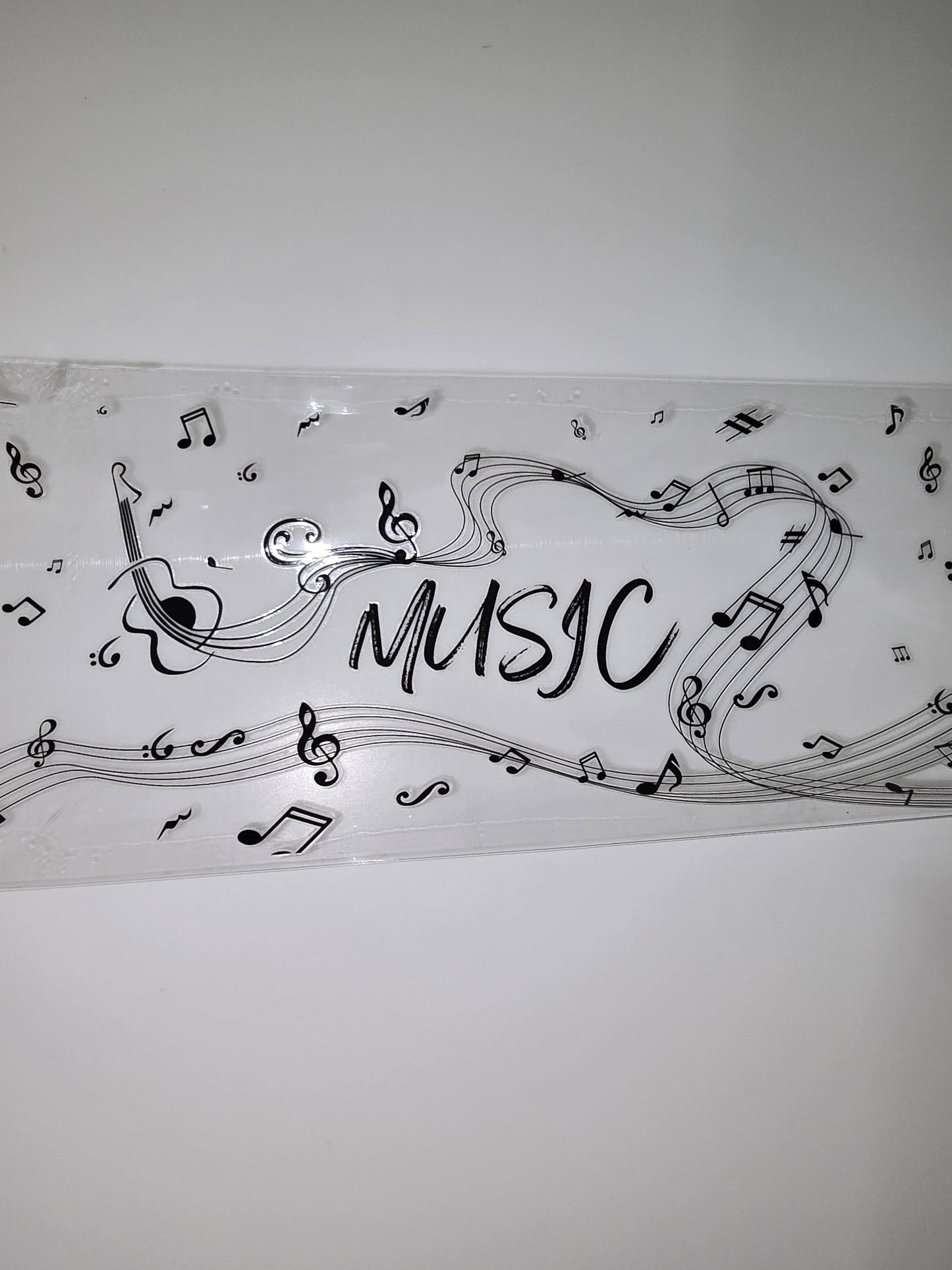 Music, black letters & guitar