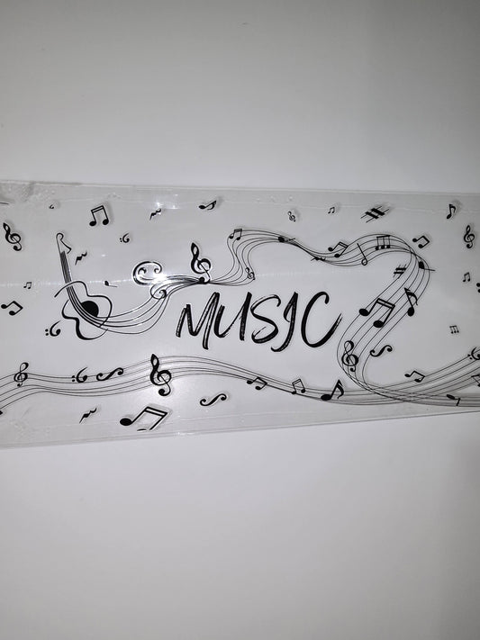Music, black letters & guitar
