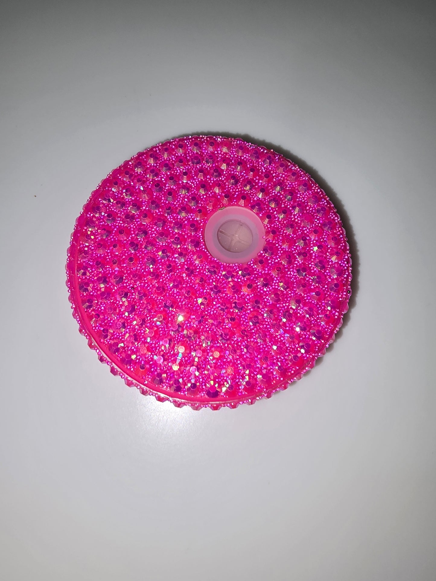 Fushia Pink Rhinestone Lid