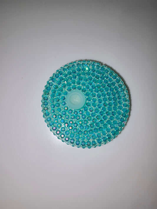 Mint Green Rhinestone Lids