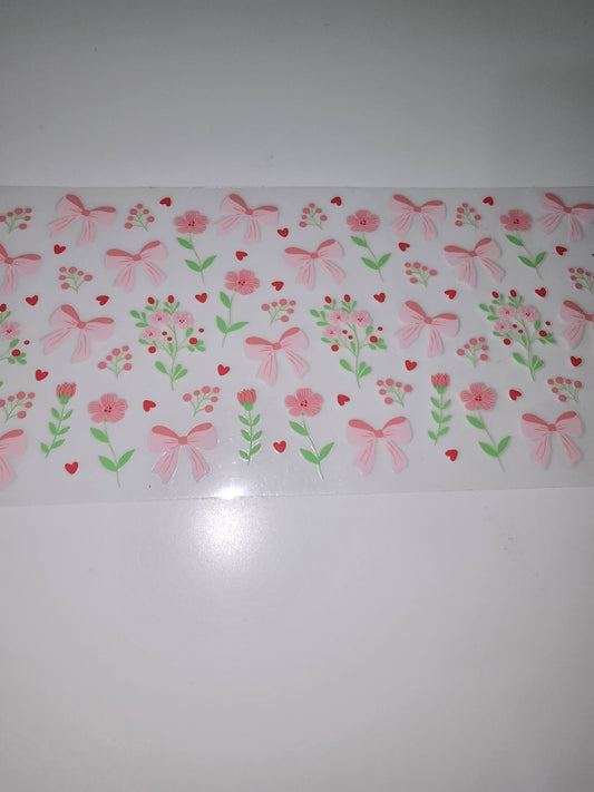 Pink bows, dainty flowers