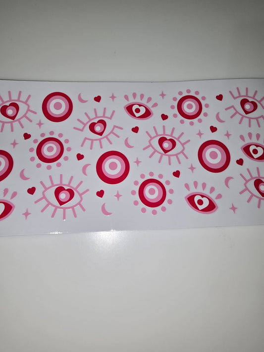 Red evil eye and hearts