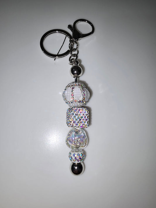 White Crystal Keychain