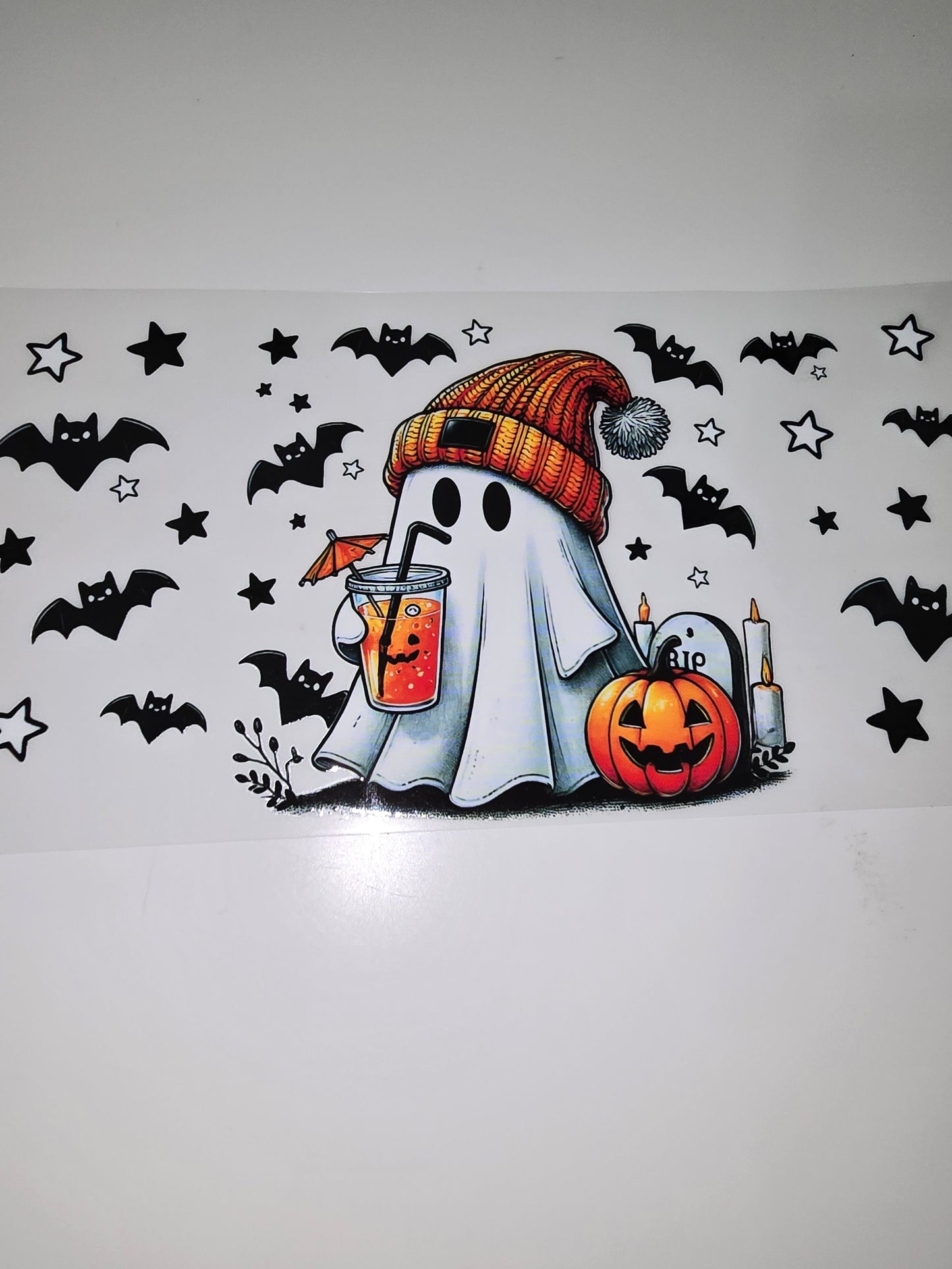 Cute ghost with cup