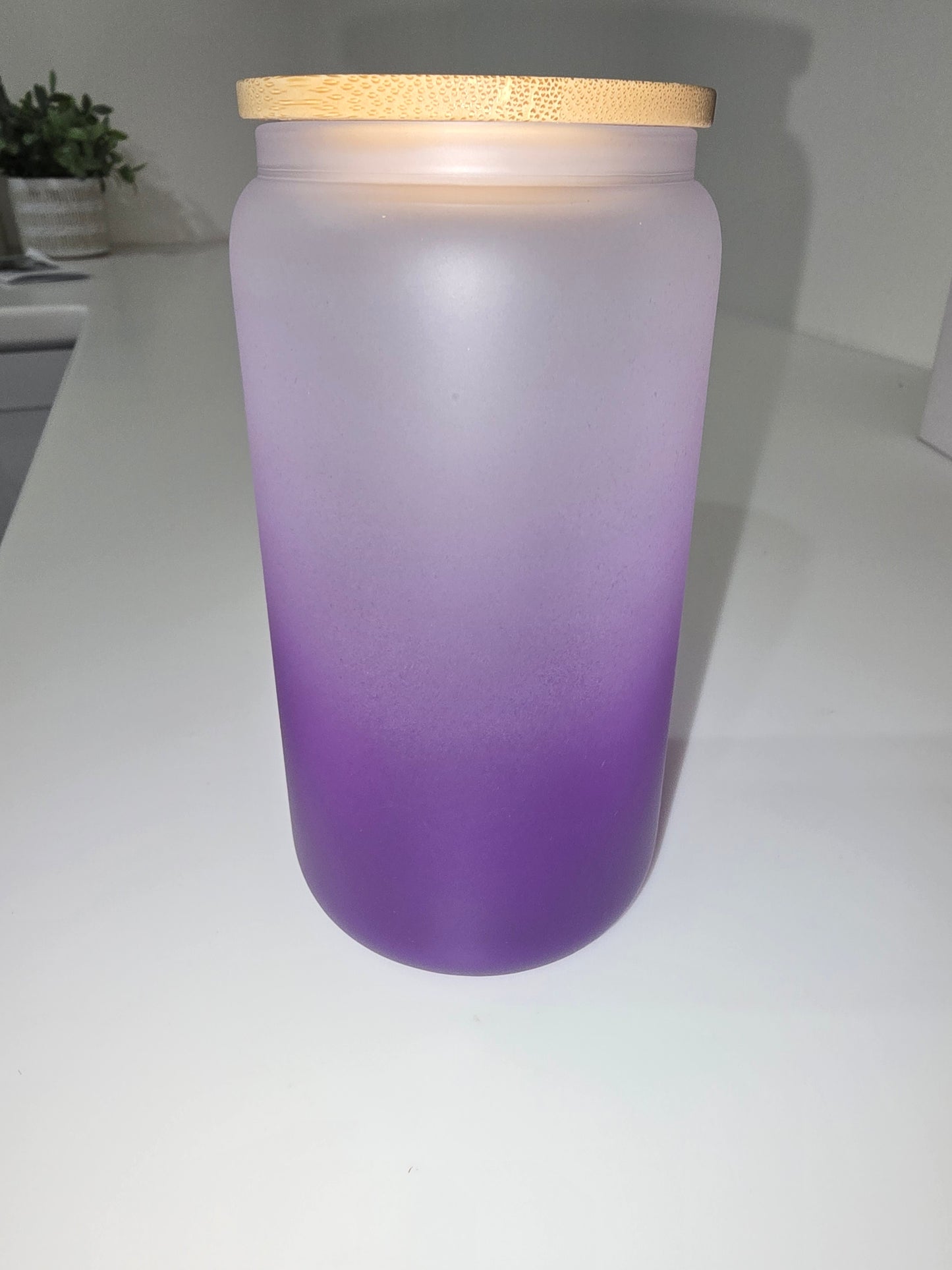 Purple Ombre 16 oz Glass Tumbler