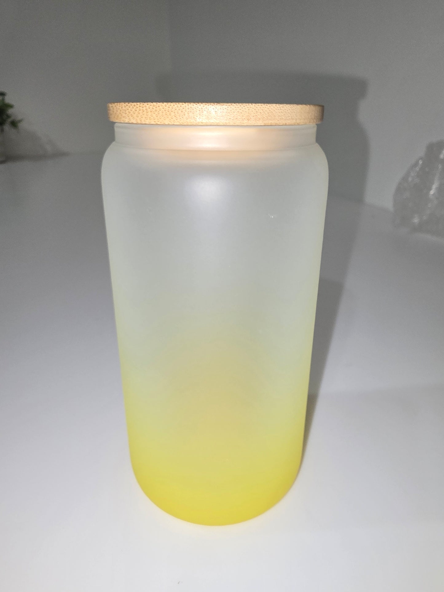 Yellow Ombre 16 oz Glass Tumbler