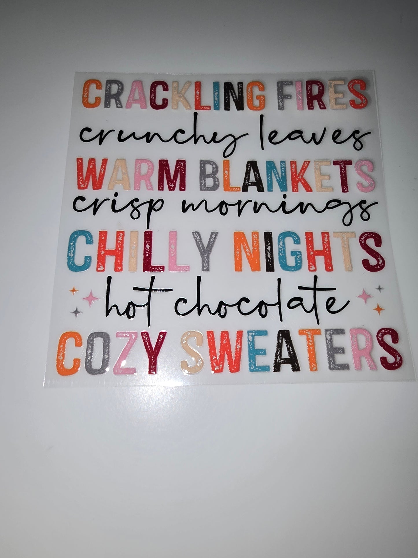 Crackle fires, warm blanket