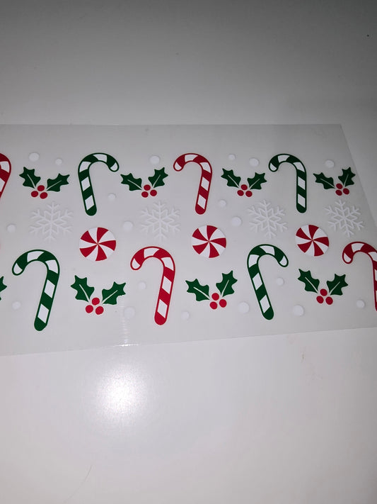 Candy cane, green and red