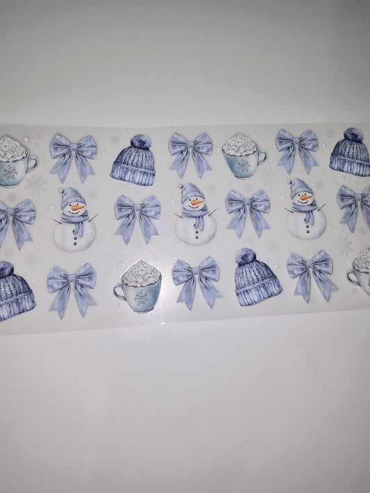 Blue snowmen & bows