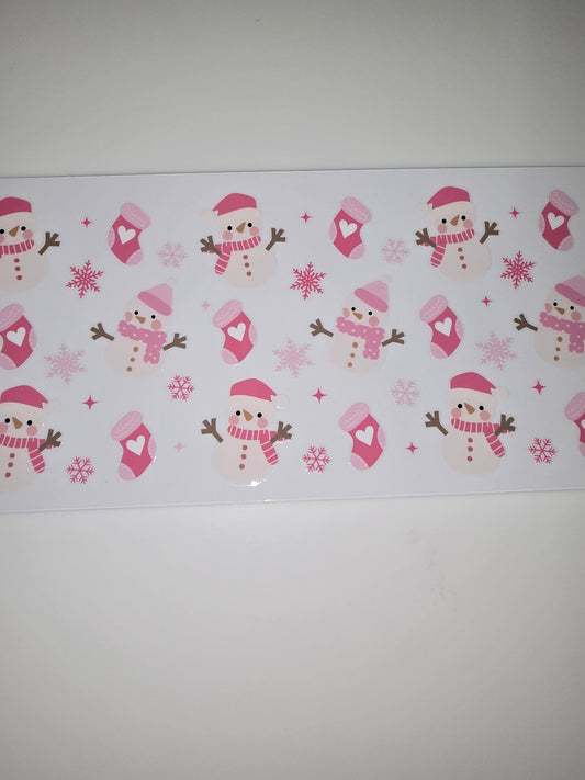 Pink snowmen and stockings