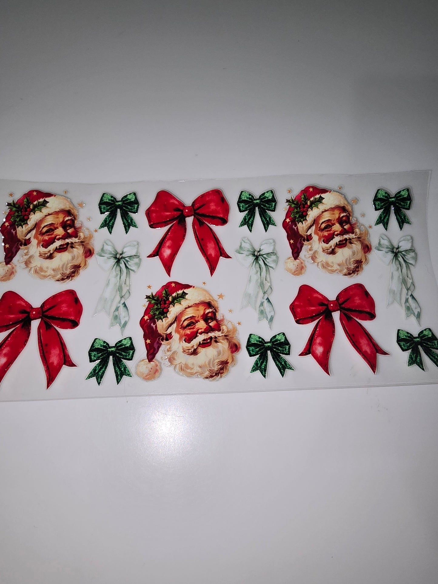 Vintage Santa & Red & Green Bows