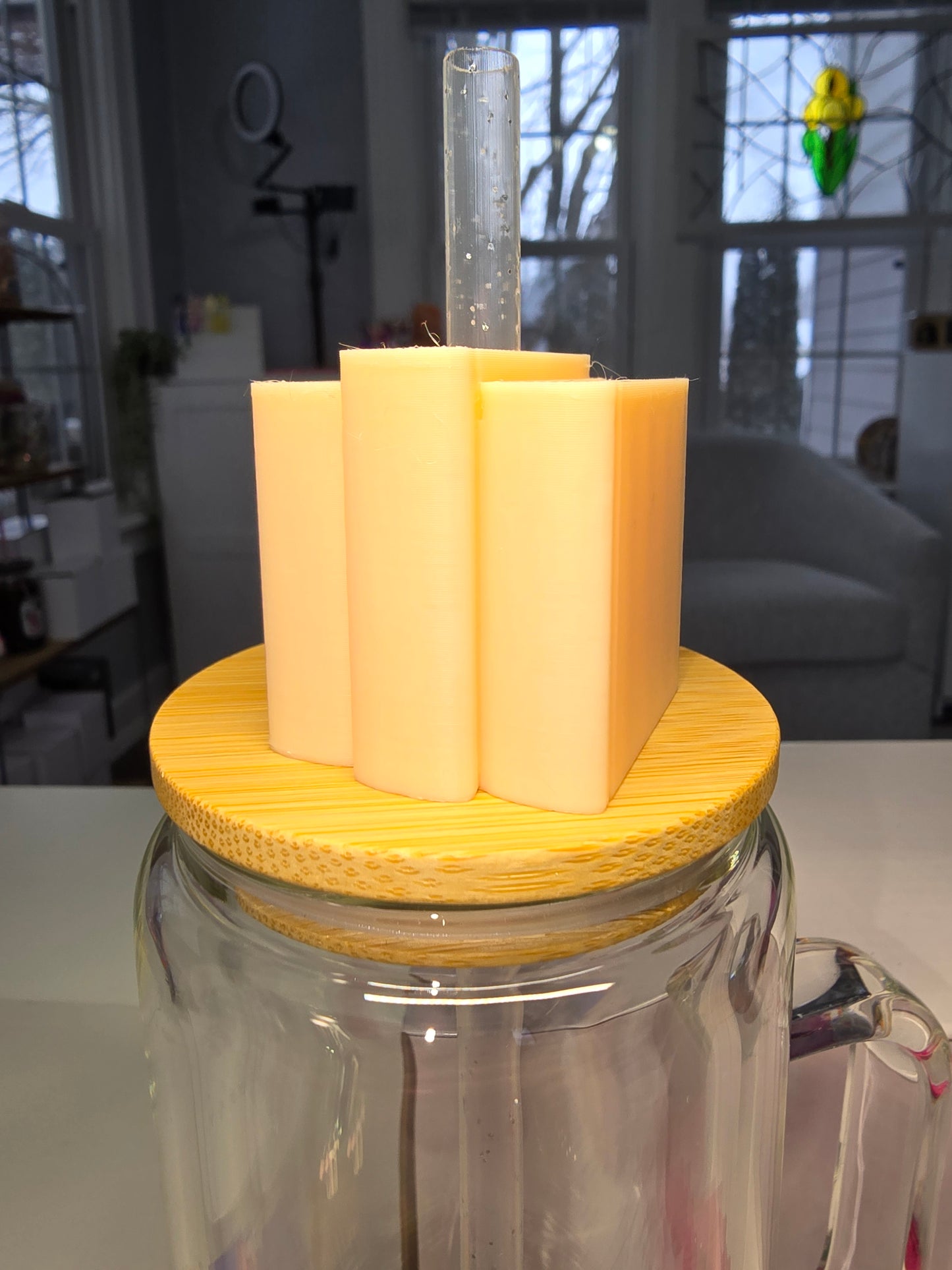 Beige Book Stack Straw Topper