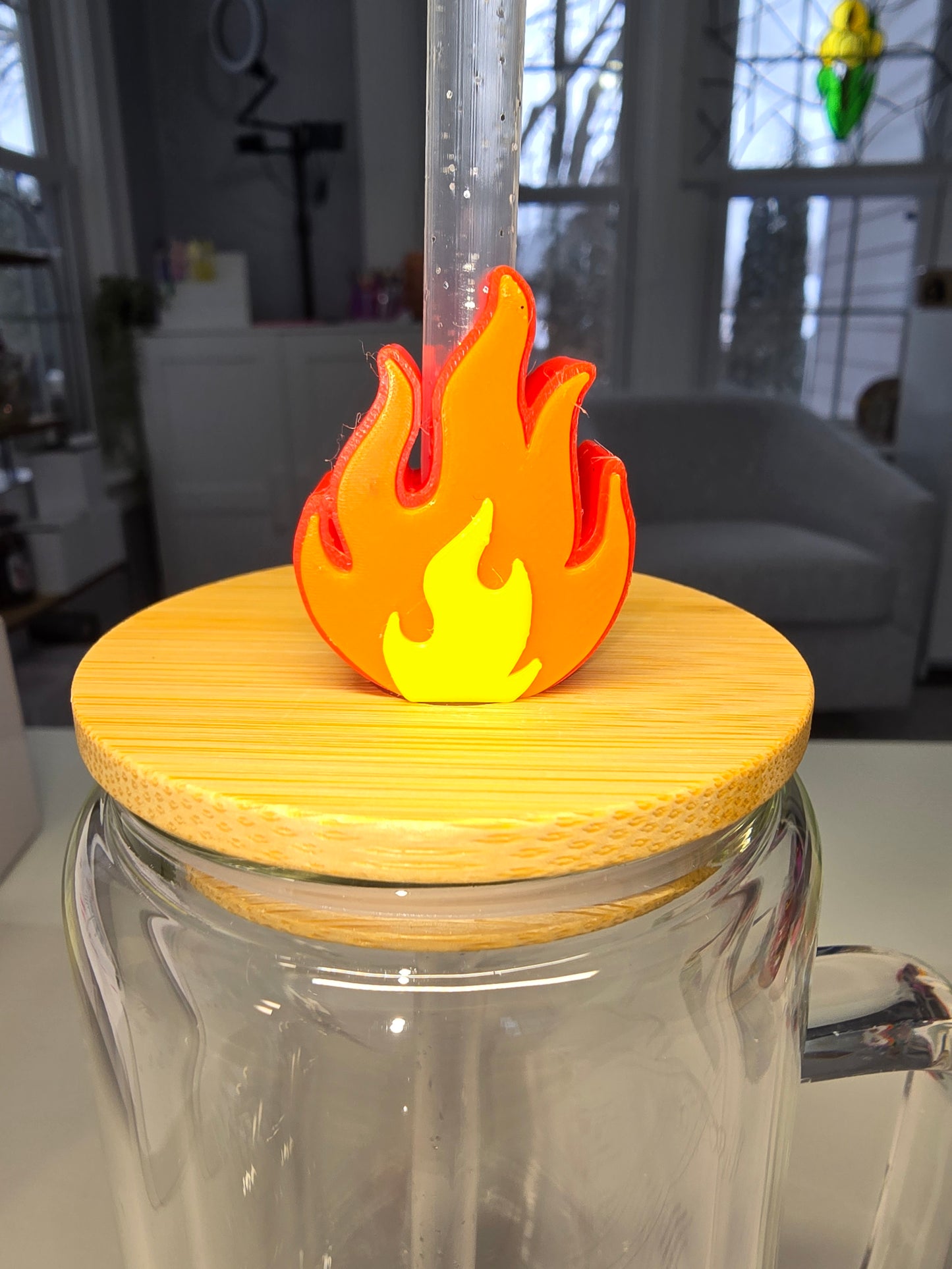 Flame Straw Topper