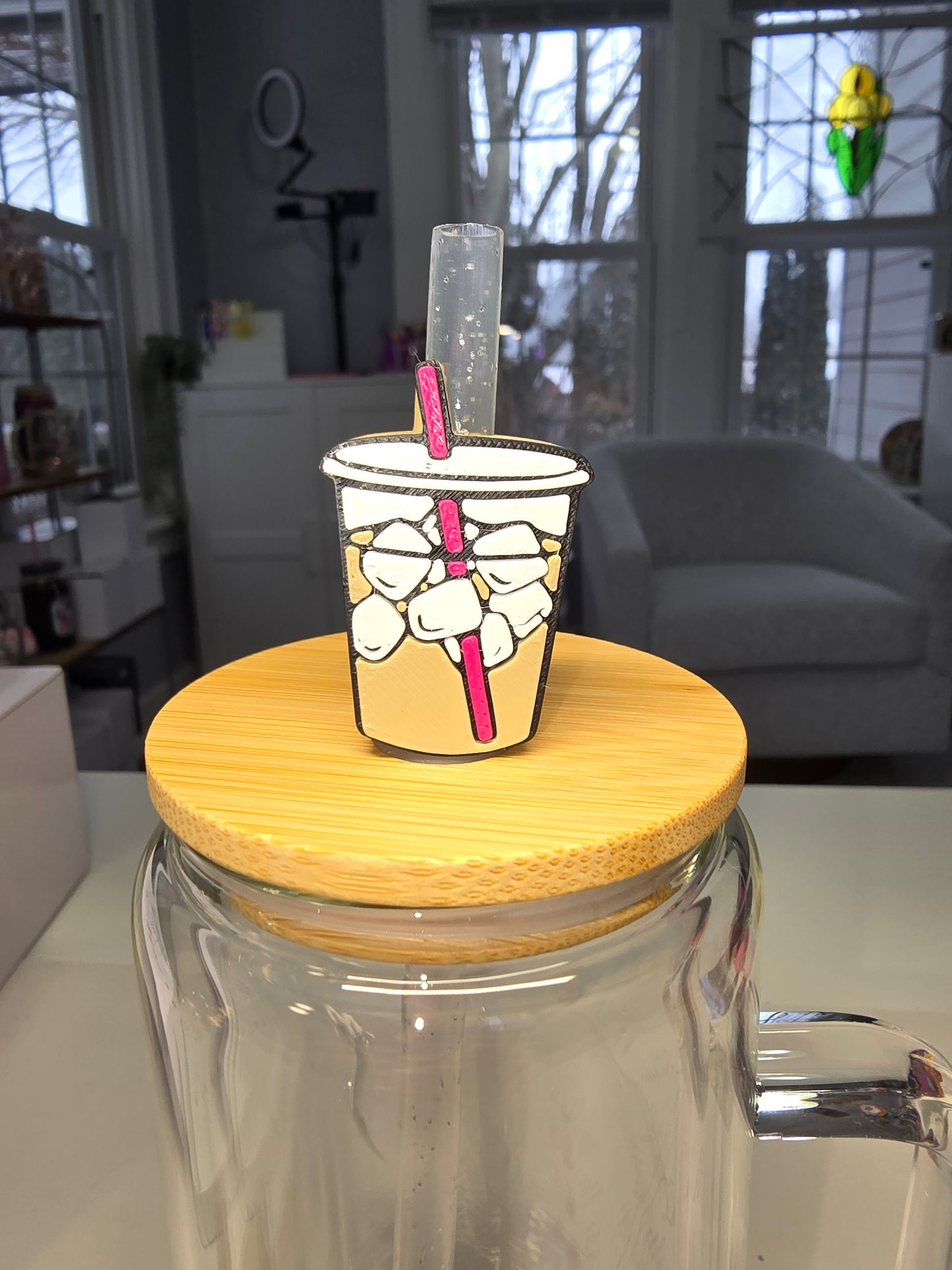 Iced Coffee Straw Topper