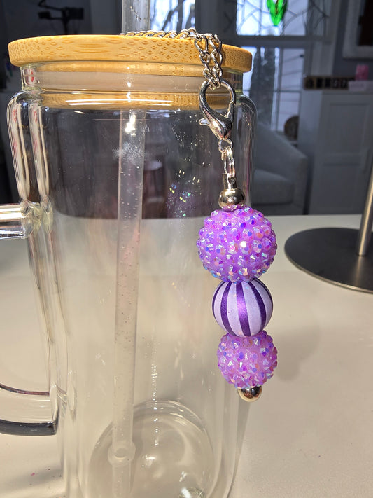 Purple Bursts & Stripes Cup Charm