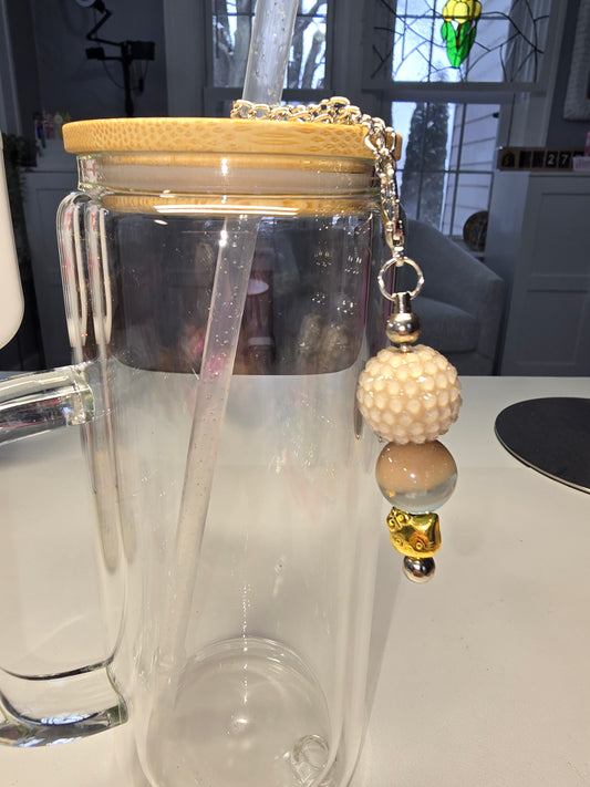 Beige & Gold HKitty Cup Charm