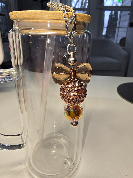 Brown Bow Cup Charm