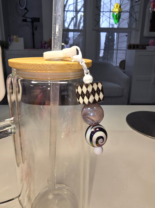 Black Patterns Cup Charm