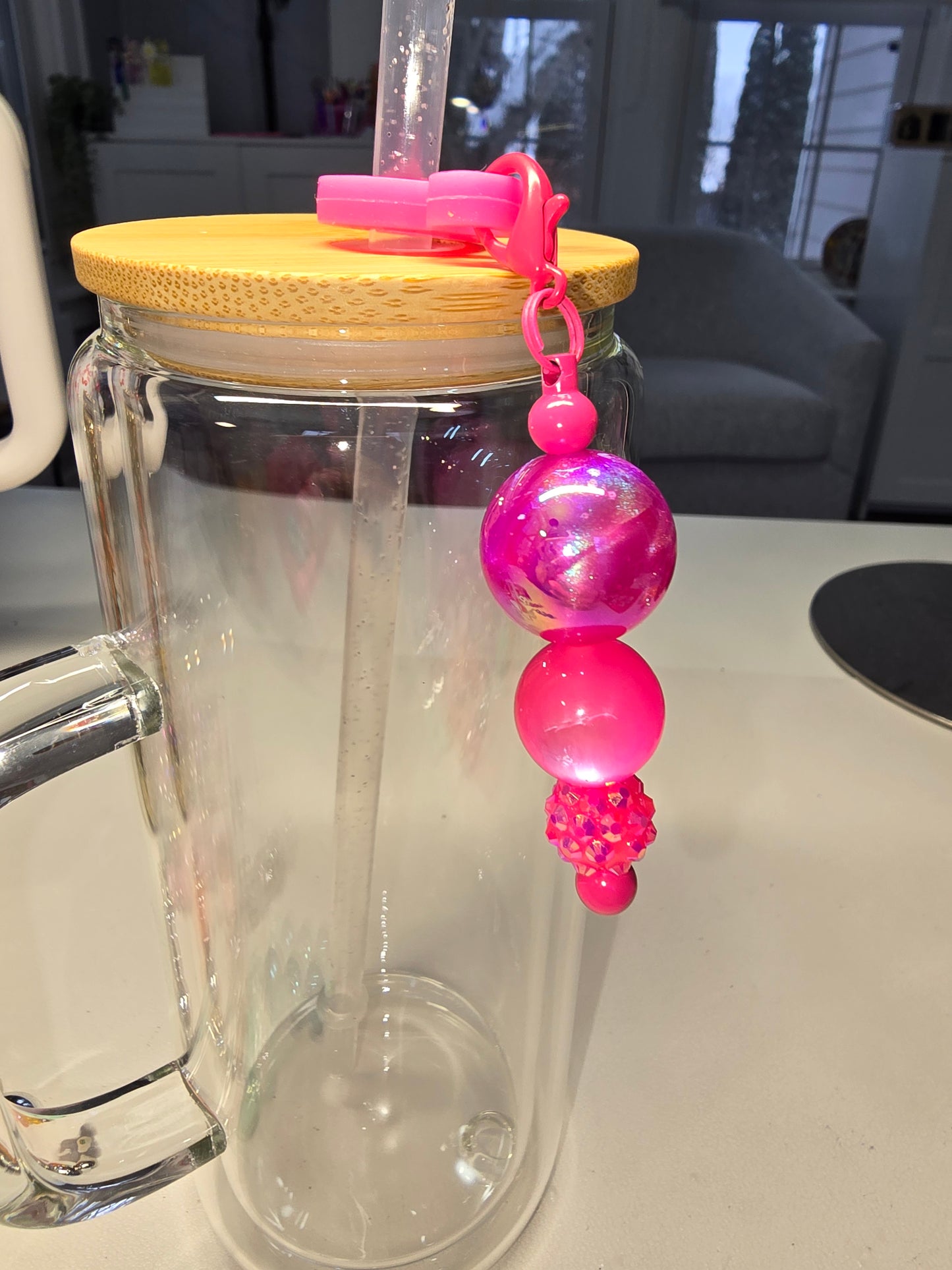 Hot Pink Cup Charm