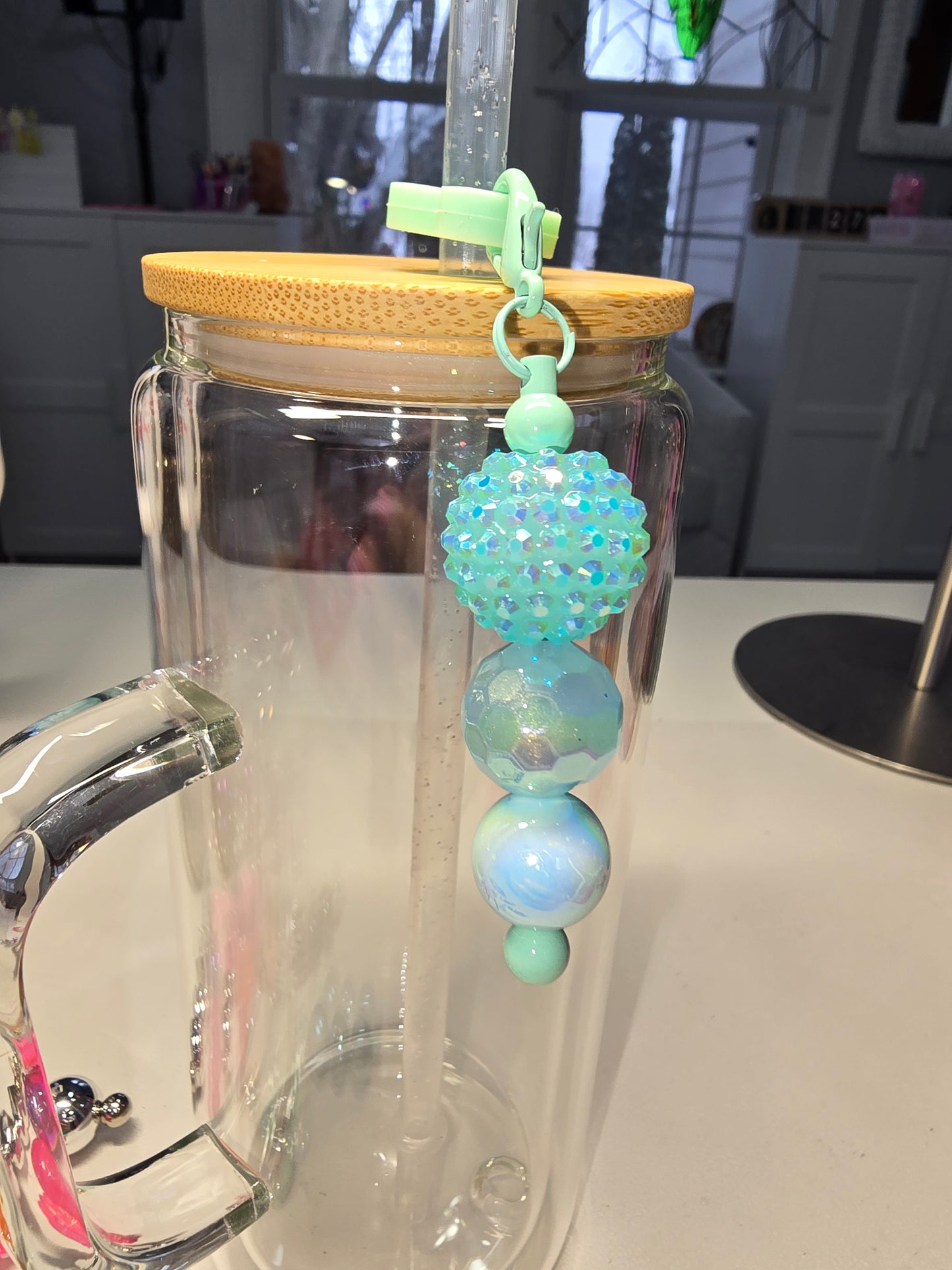 Soft Teal Cup Charms