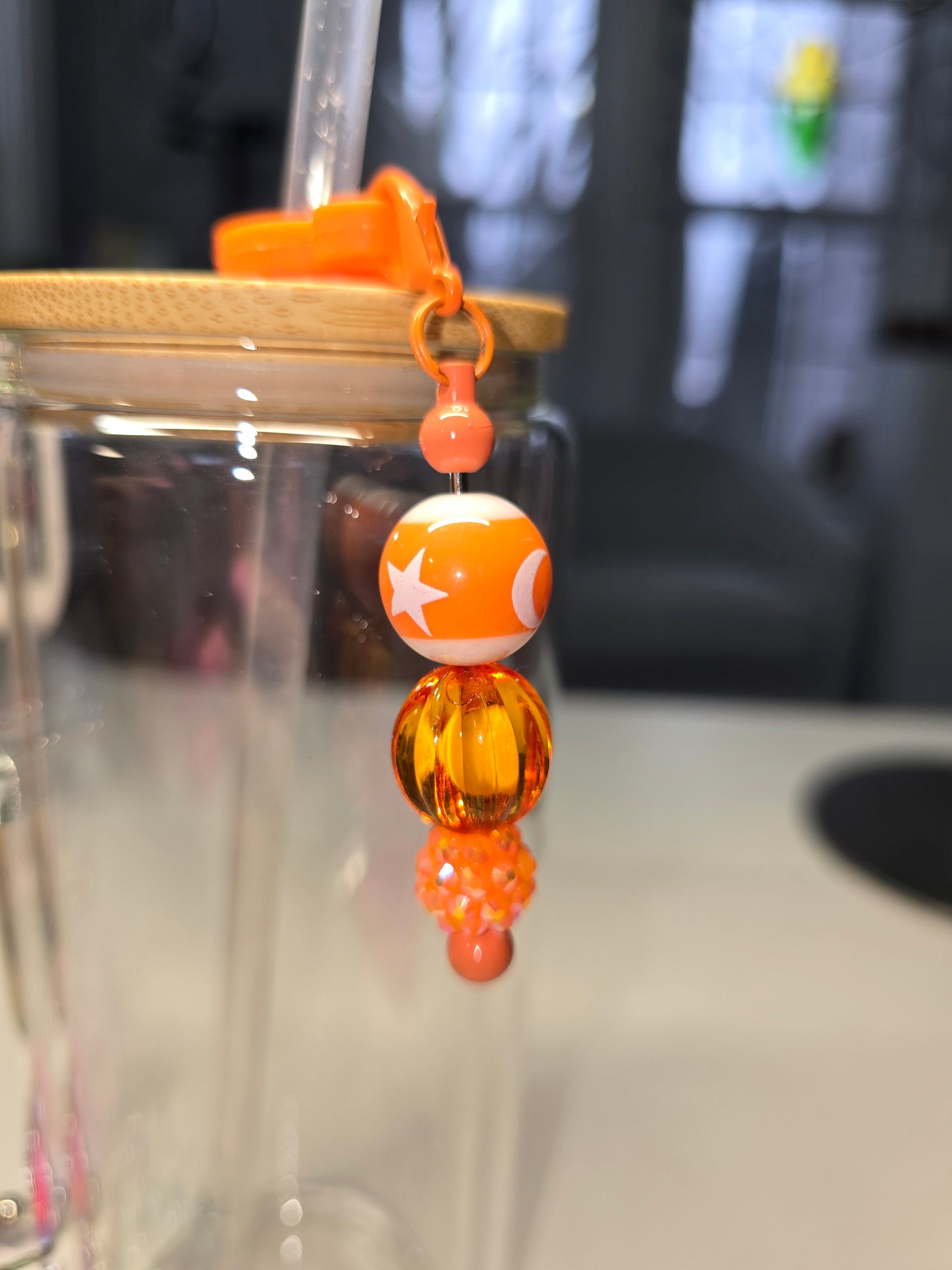 Orange Moon & Stars Cup Charm
