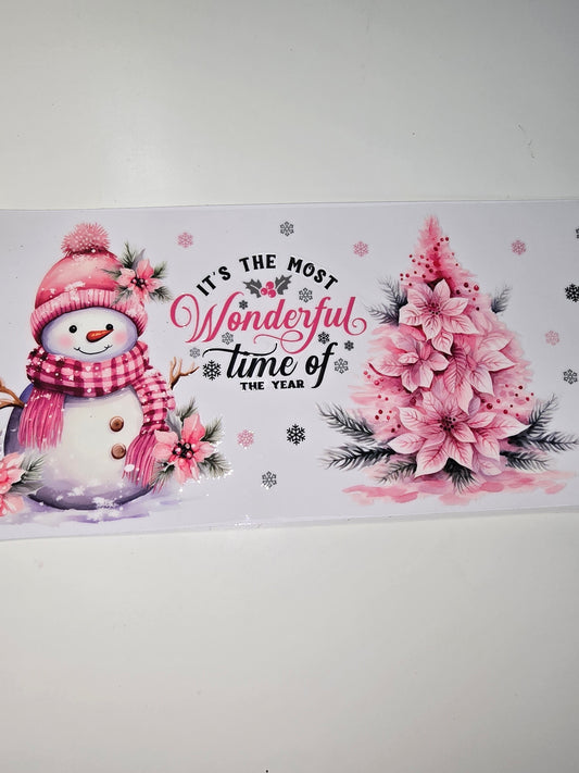 The most wonderful time (pink snowman)