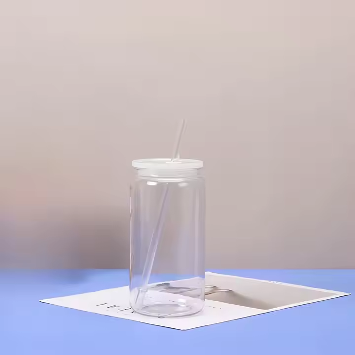 16 oz Acrylic Snow Globe Cup with Clear & Colored Lids