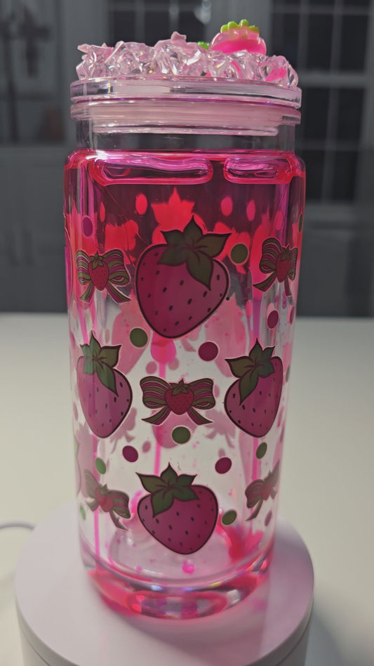 20 oz Strawberry Lava Drip Tumbler