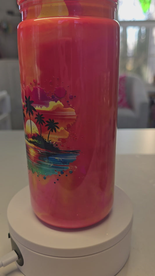 20 oz Sunset Paint Acrylic Cup