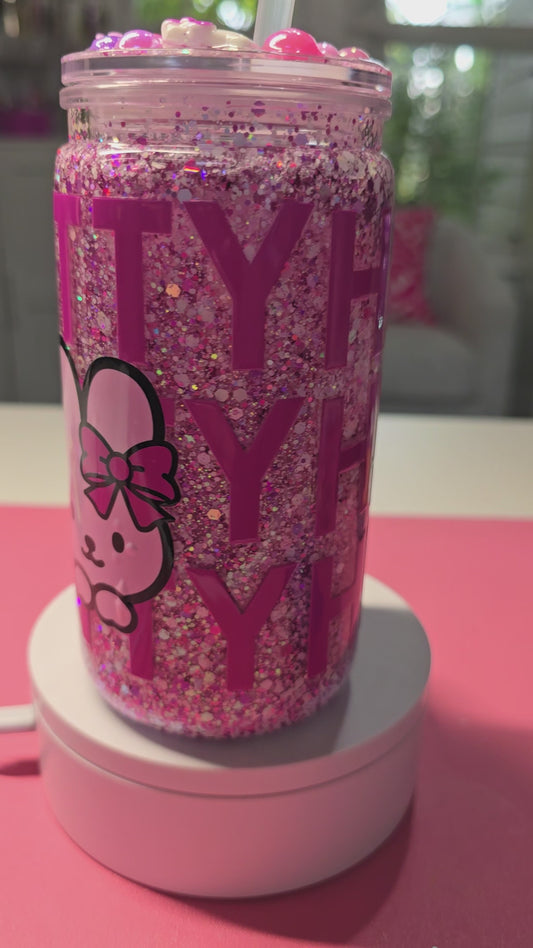 HK 16 oz Acrylic Snow Globe Tumbler