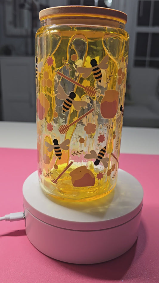 Honey Drip 2, 16 oz glass tumbler