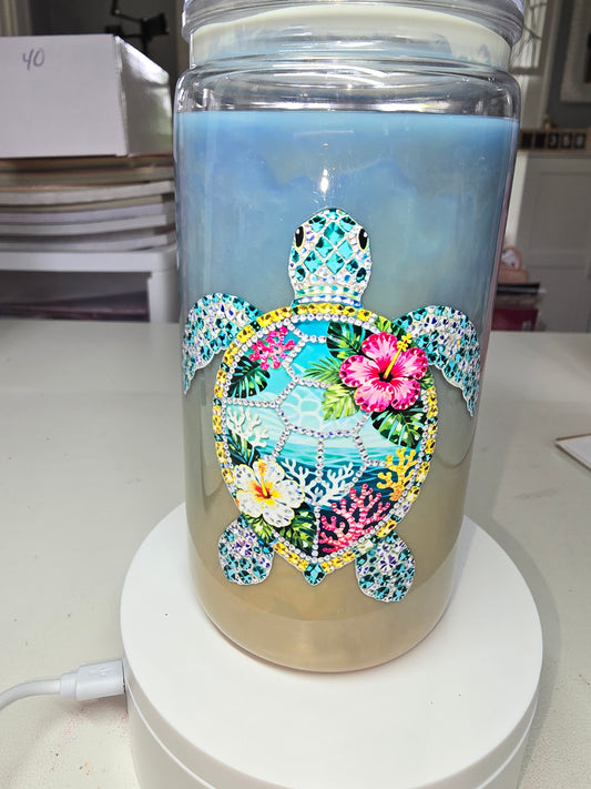 Turtle and Beach Paint Cup