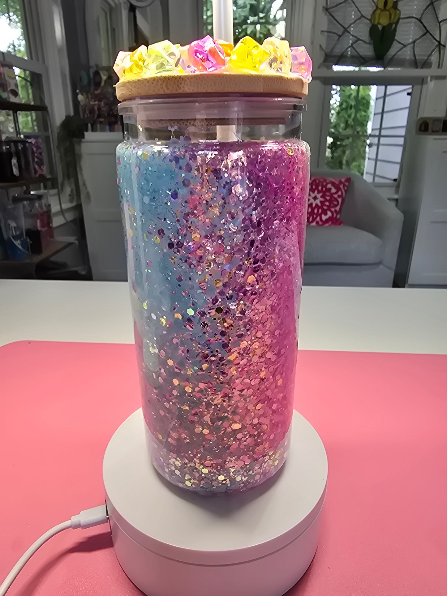 "You Can Do Literally Whatever You Want" 20 oz Dry Glitter Acrylic Tumbler