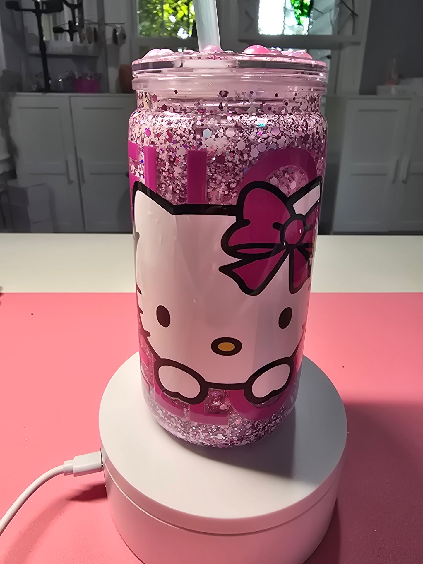HK 16 oz Acrylic Snow Globe Tumbler