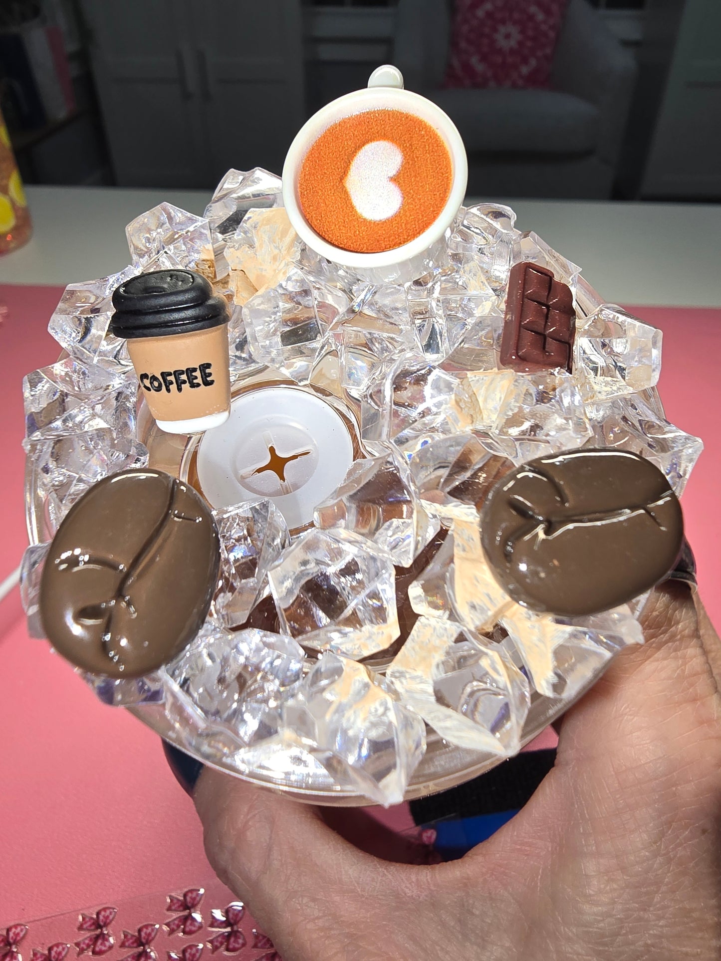 Cold Brew Coffee Lava Drip 16 oz acrylic cup with decorated lid
