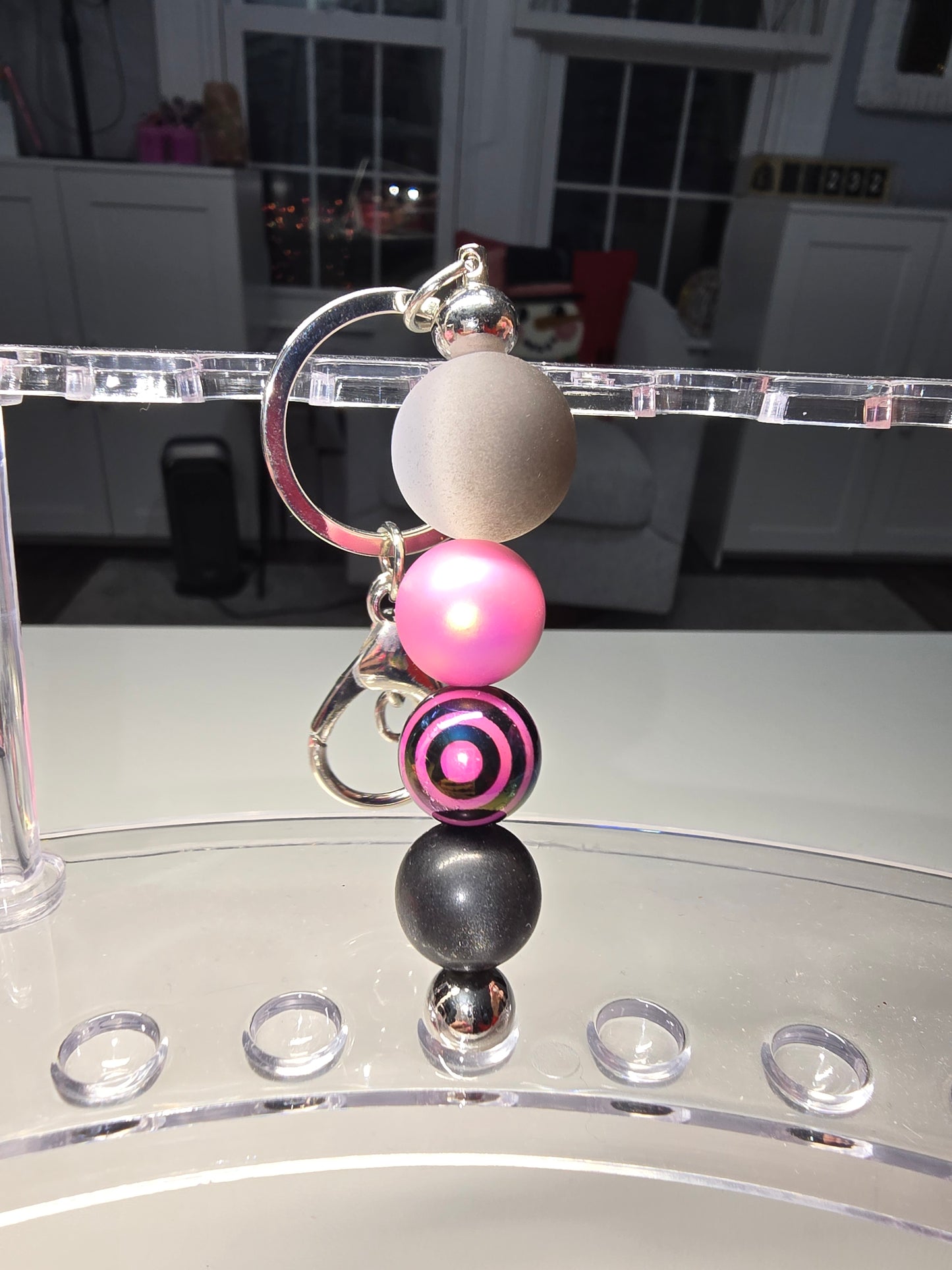 Smoke & Pink Keychain