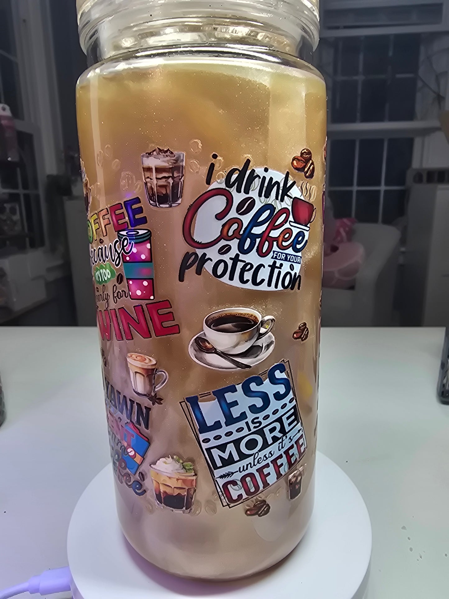 20 oz Cat Eye Coffee Tumbler with Custom Lid