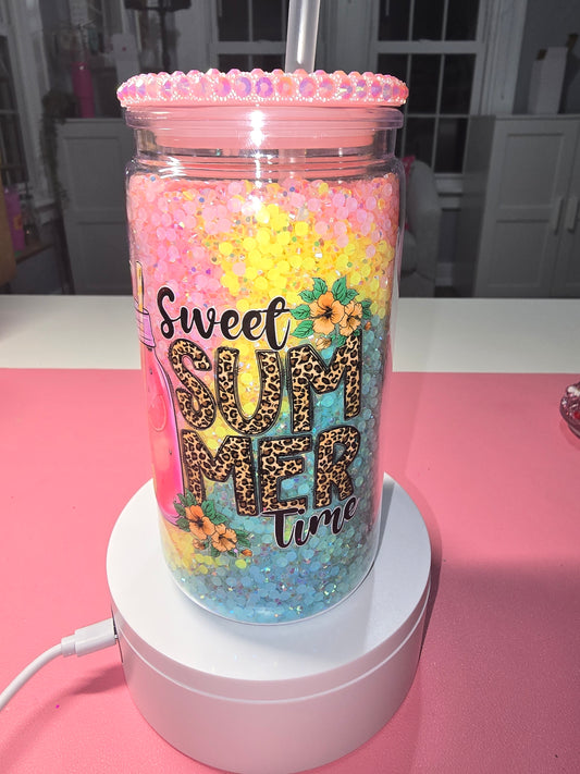 16oz Rhinestone Snowglobe Cup